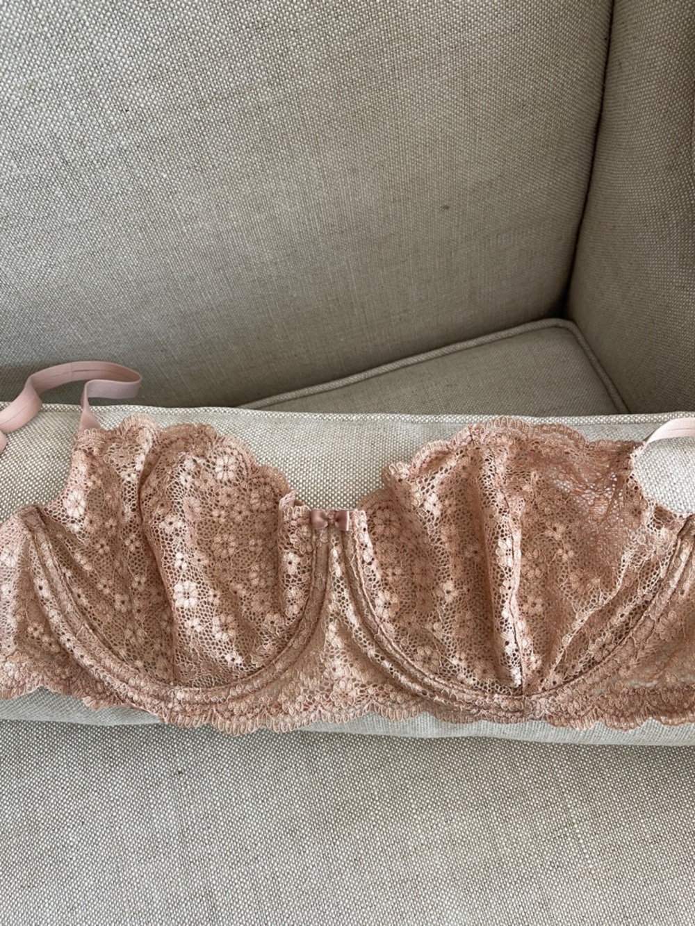 Isaac Mizrahi Lace Nude Fabtech Underwire Bra 36d